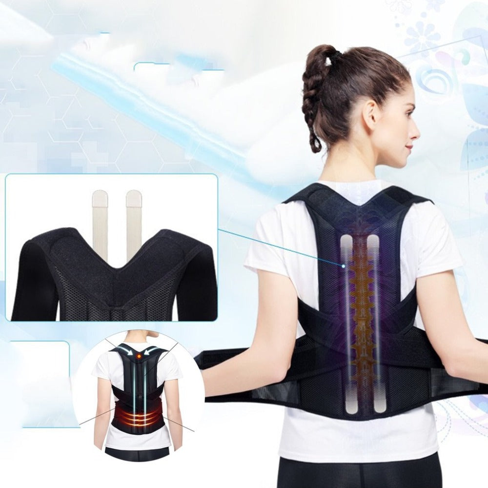 Adjustable Back Posture Support Brace In Breathable Fabric