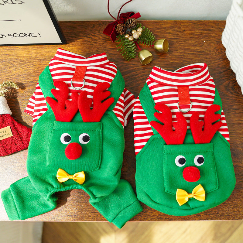 Christmas Pet Coat with Elk Pocket Sweatshirt for Dogs and Cats