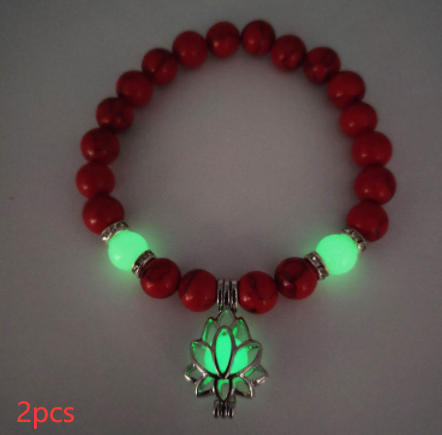 Luminous Lotus Natural Stone Bracelet That Glows in the Dark