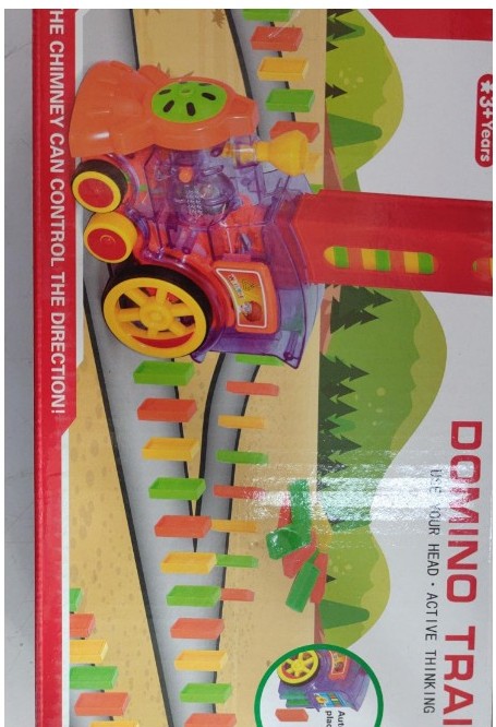 Electric Domino Train Toy With Automatic Release Building Blocks