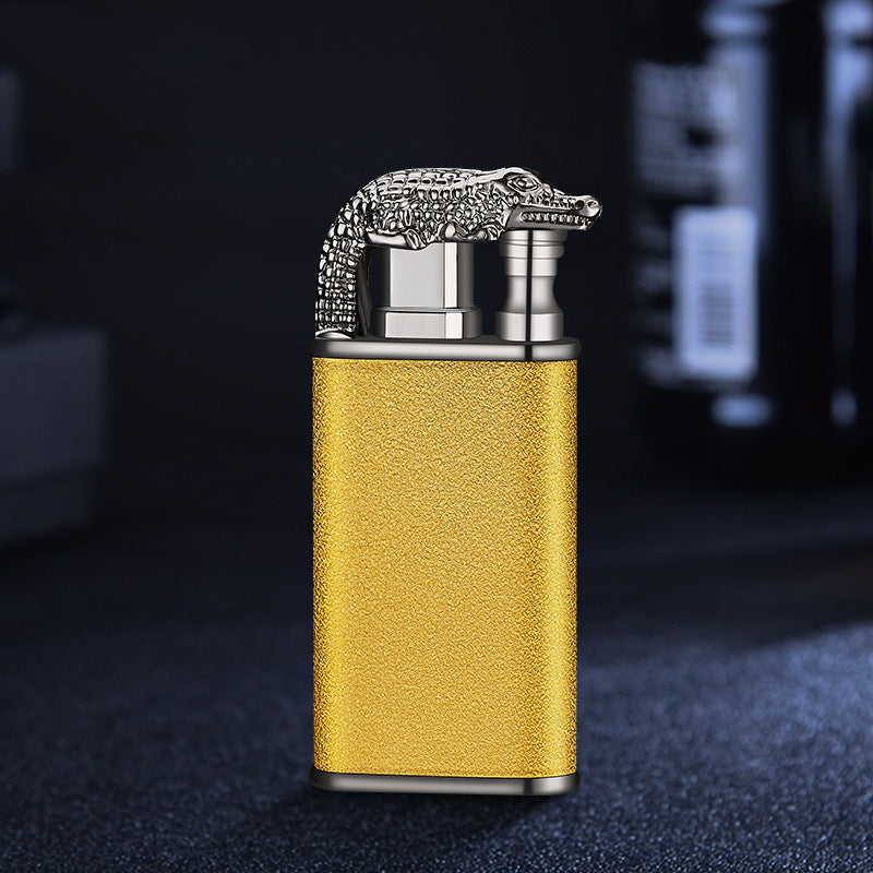 Windproof Metal Gas Lighter With Blue Flame And Double Fire