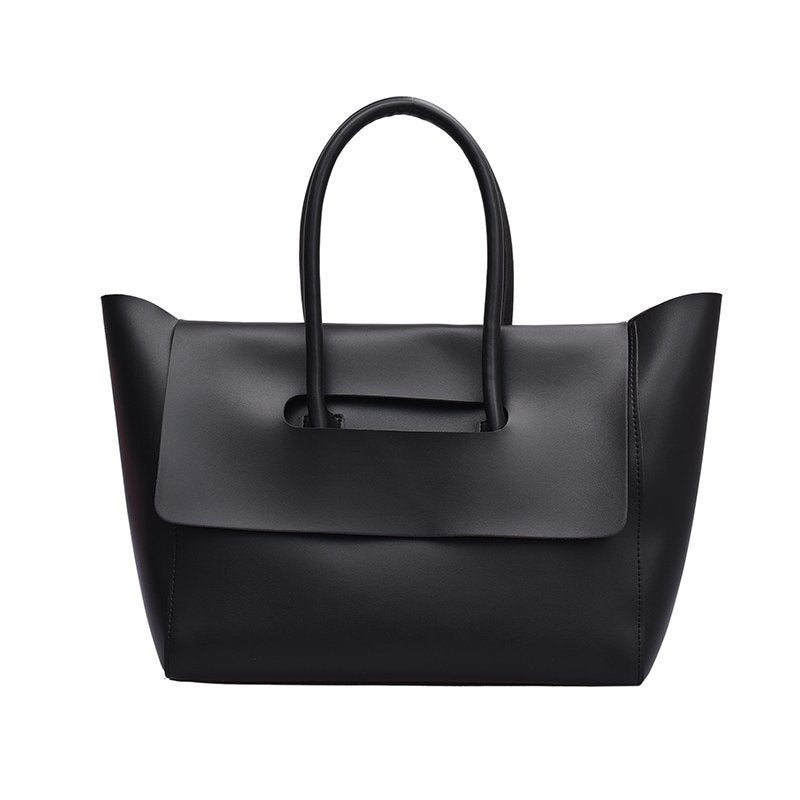 Women's Large Capacity Retro Shoulder Tote Bag, Solid Colour