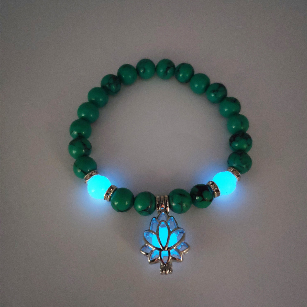 Luminous Lotus Natural Stone Bracelet That Glows in the Dark