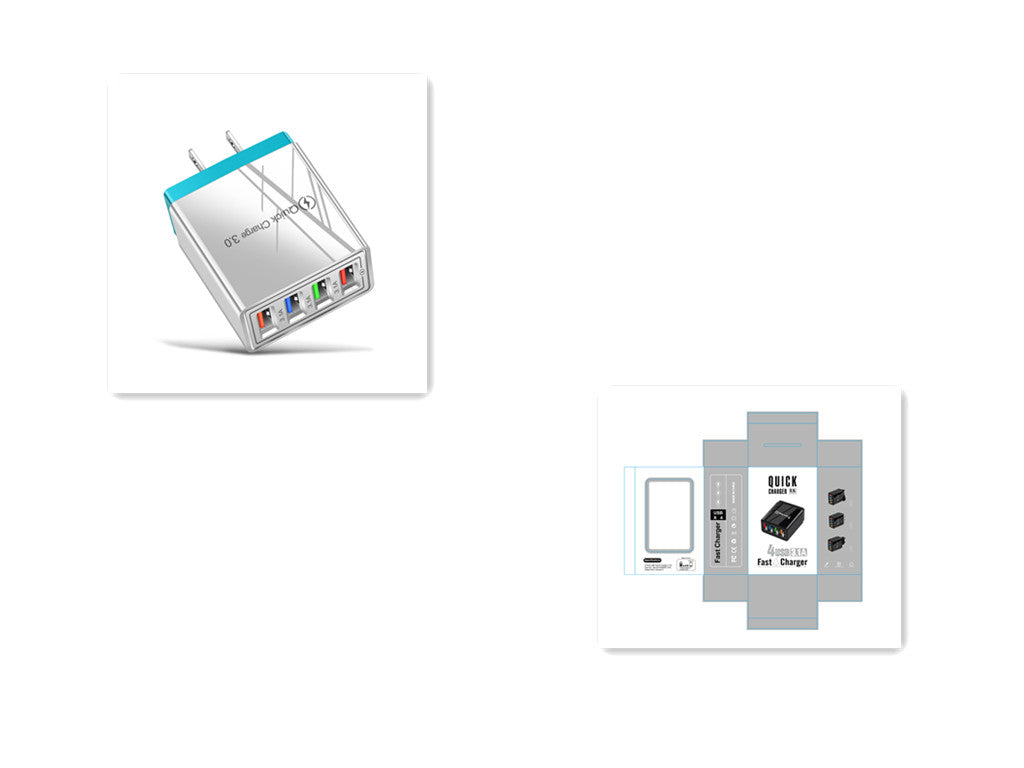 Quick Charge 3.0 USB Wall Charger with 4 Ports for Phones and Tablets