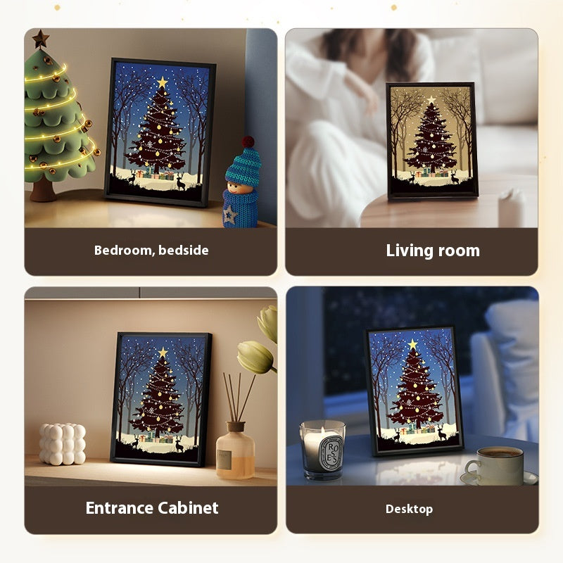 Luminous Christmas Tree Painting Bluetooth Speaker for Desks