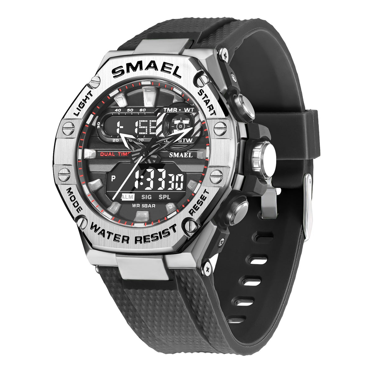Men's Digital Alloy Electronic Watch with Sporty Style and Clear Display