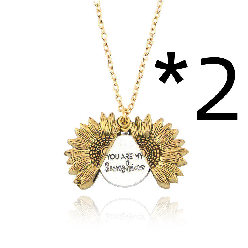 You Are My Sunshine Sunflower Necklace for Women and Men with Gift Box