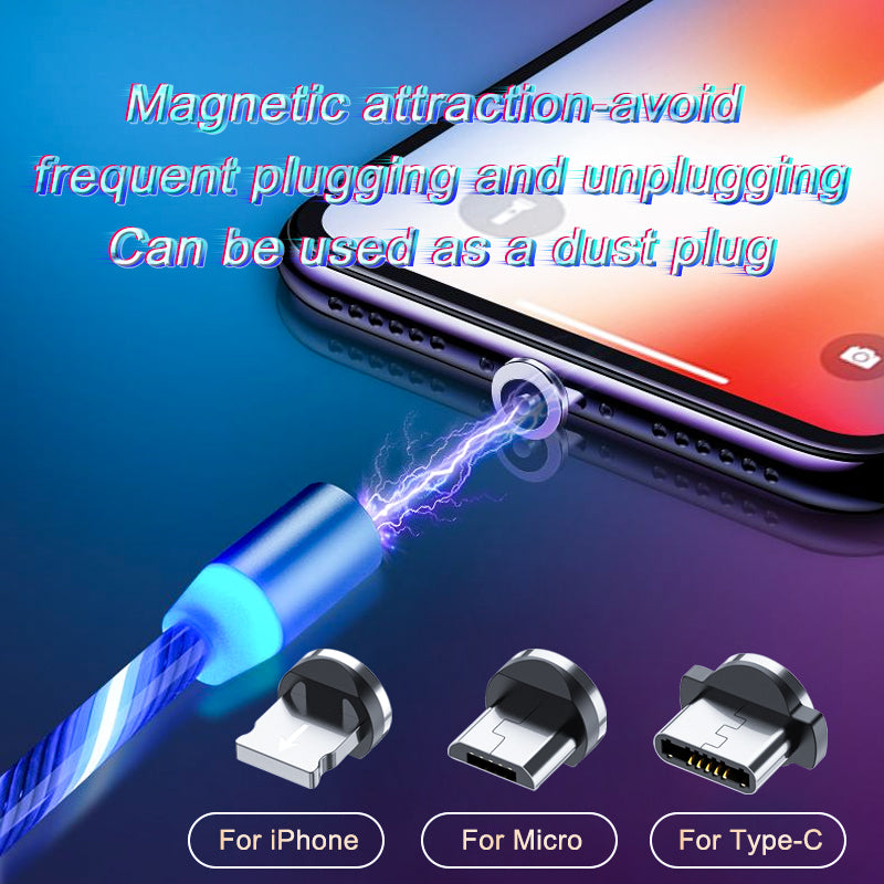 LED Magnetic Charging Cable with Streamer Light and Fast Charge