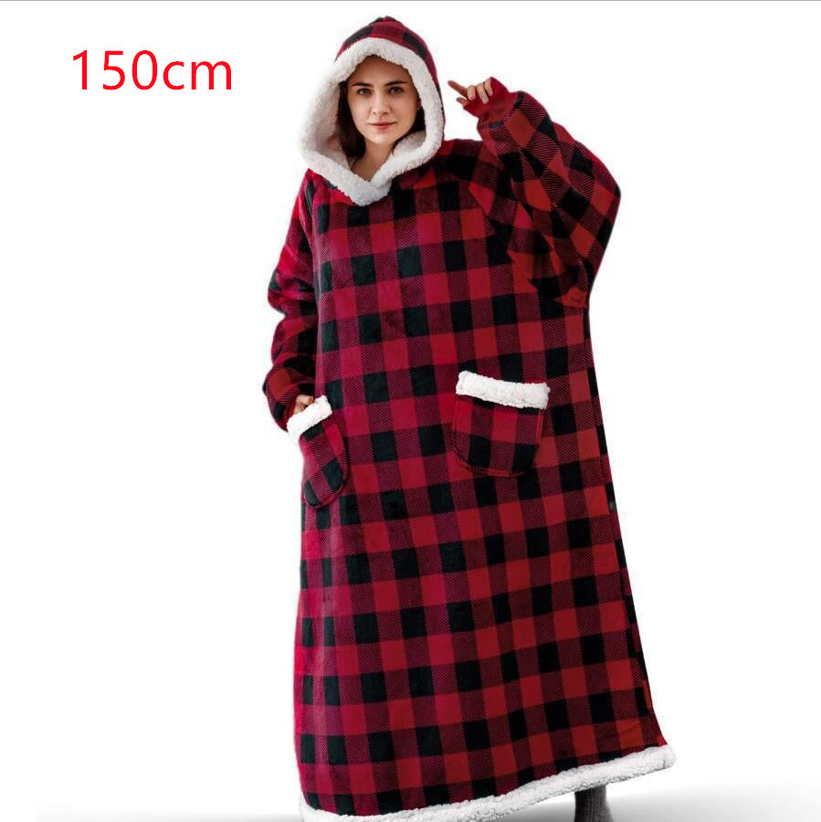 Oversized Wearable TV Hoodie Blanket, Warm Pullover