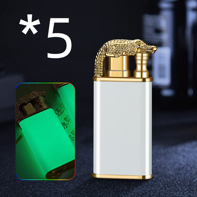 Windproof Metal Gas Lighter With Blue Flame And Double Fire