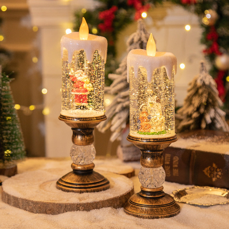 Christmas Candle Light Scene Decorations for Tables and Shelves