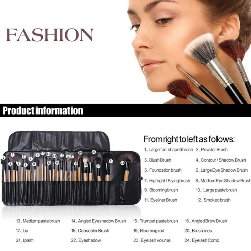 24-Piece Professional Makeup Brush Set in Gift Bag