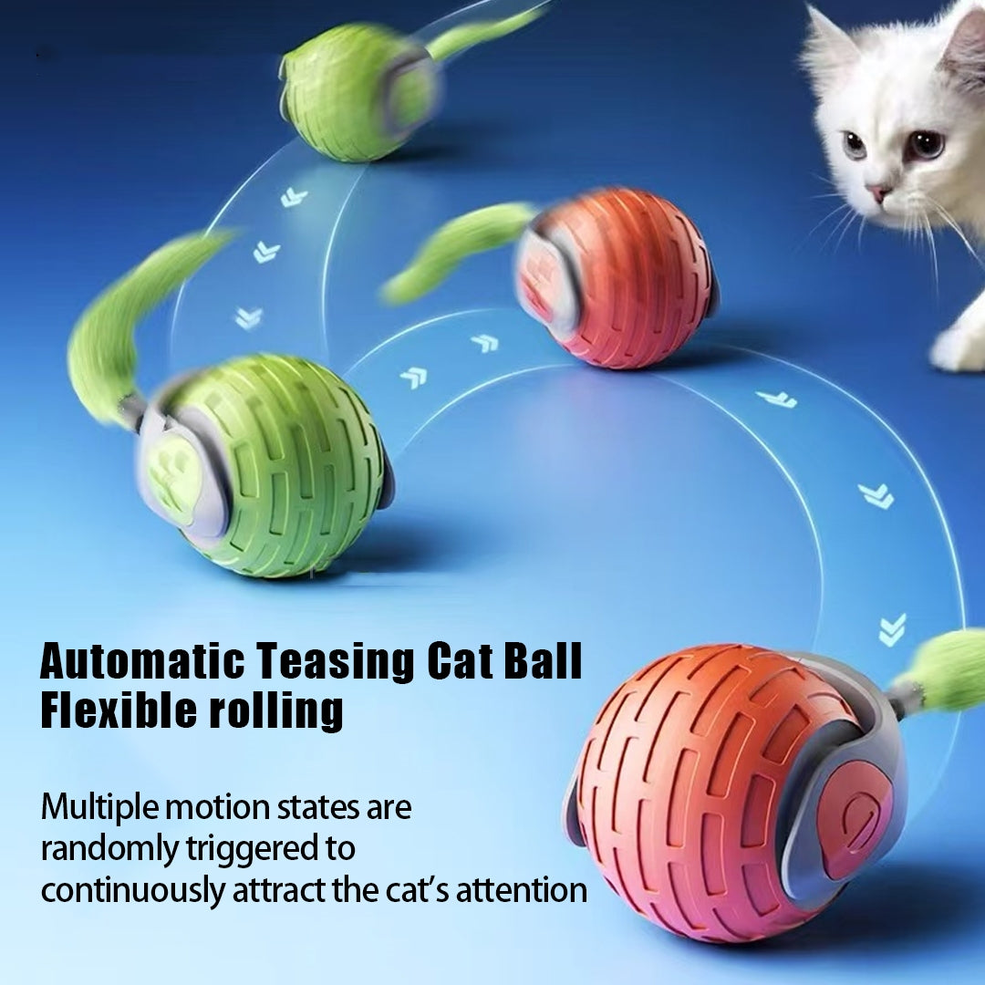 Interactive Electric Rolling Ball Cat Toy, USB Rechargeable
