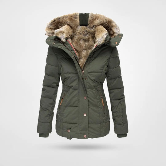 Water-Repellent Winter Jacket with Fleece Lining and Hood