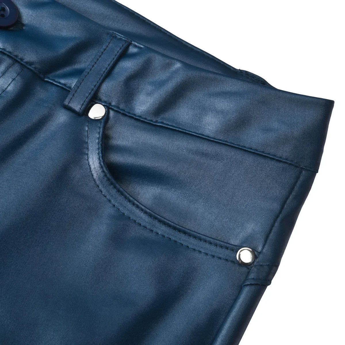 Women's High Waist Skinny Faux Leather Trousers with Stretch