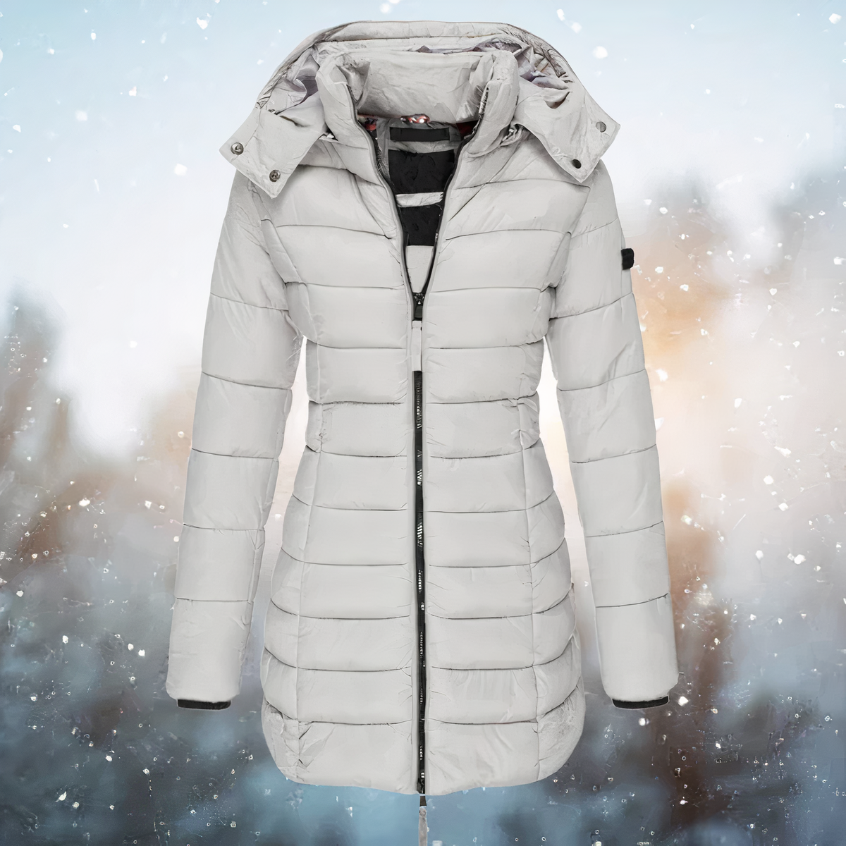Women's Mid-Length Hooded Parka with Cosy Lining for Winter