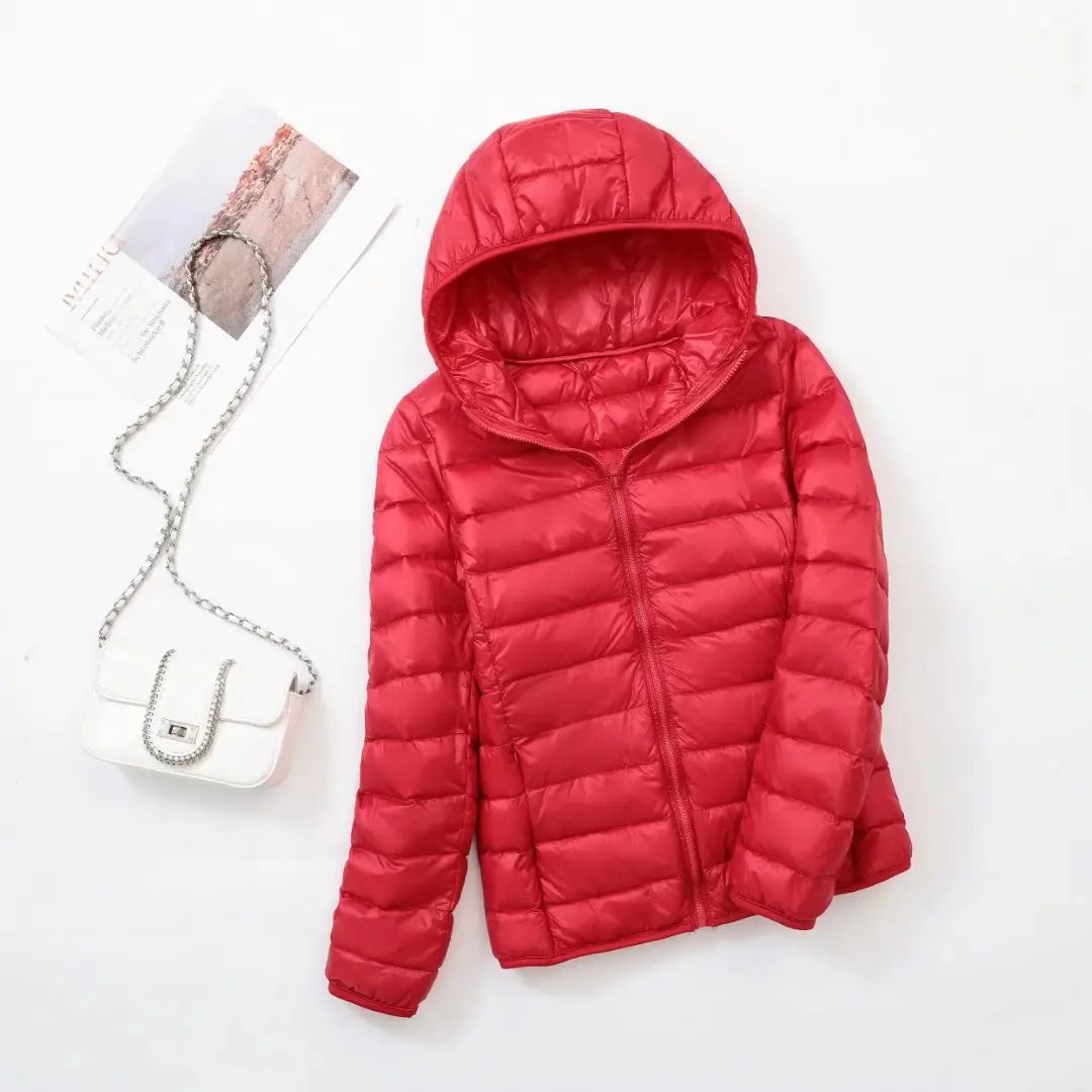 Women's Reversible Down Jacket with Fitted Silhouette