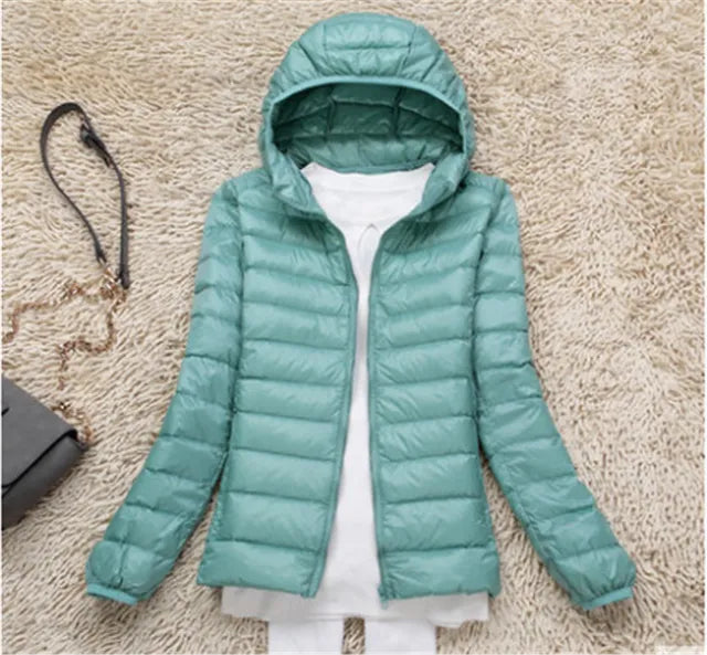 Women's Ultralight Packable Down Coat with Hood