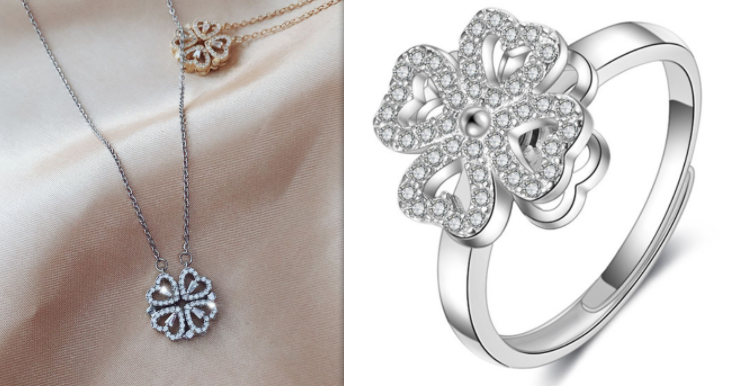 Detachable Four-Leaf Clover Necklace for Women, Multi-Wear Style