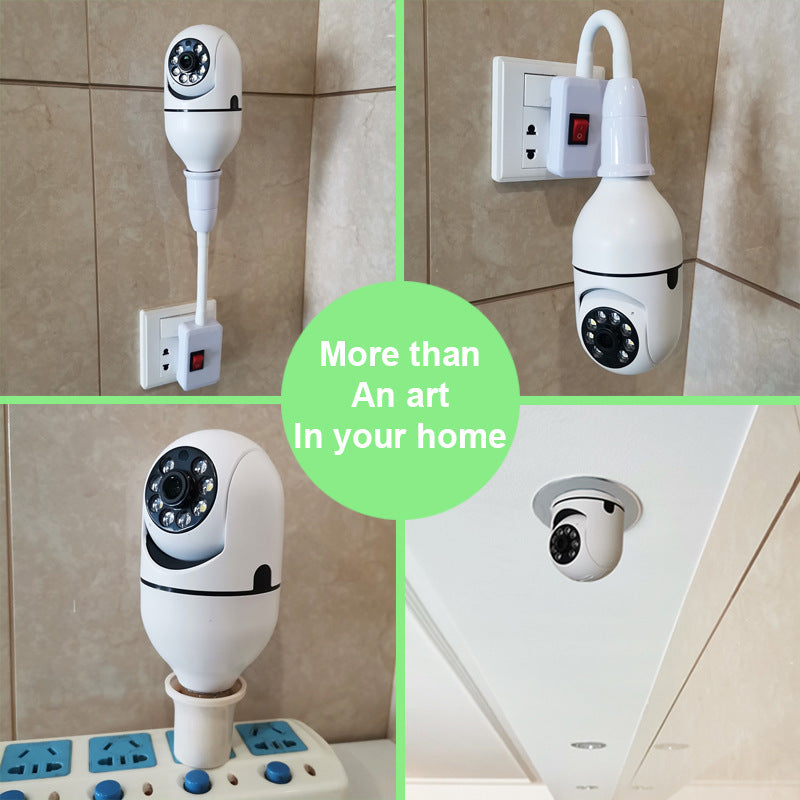 1080P WiFi Bulb Security Camera With 4X Zoom And Motion Alarm