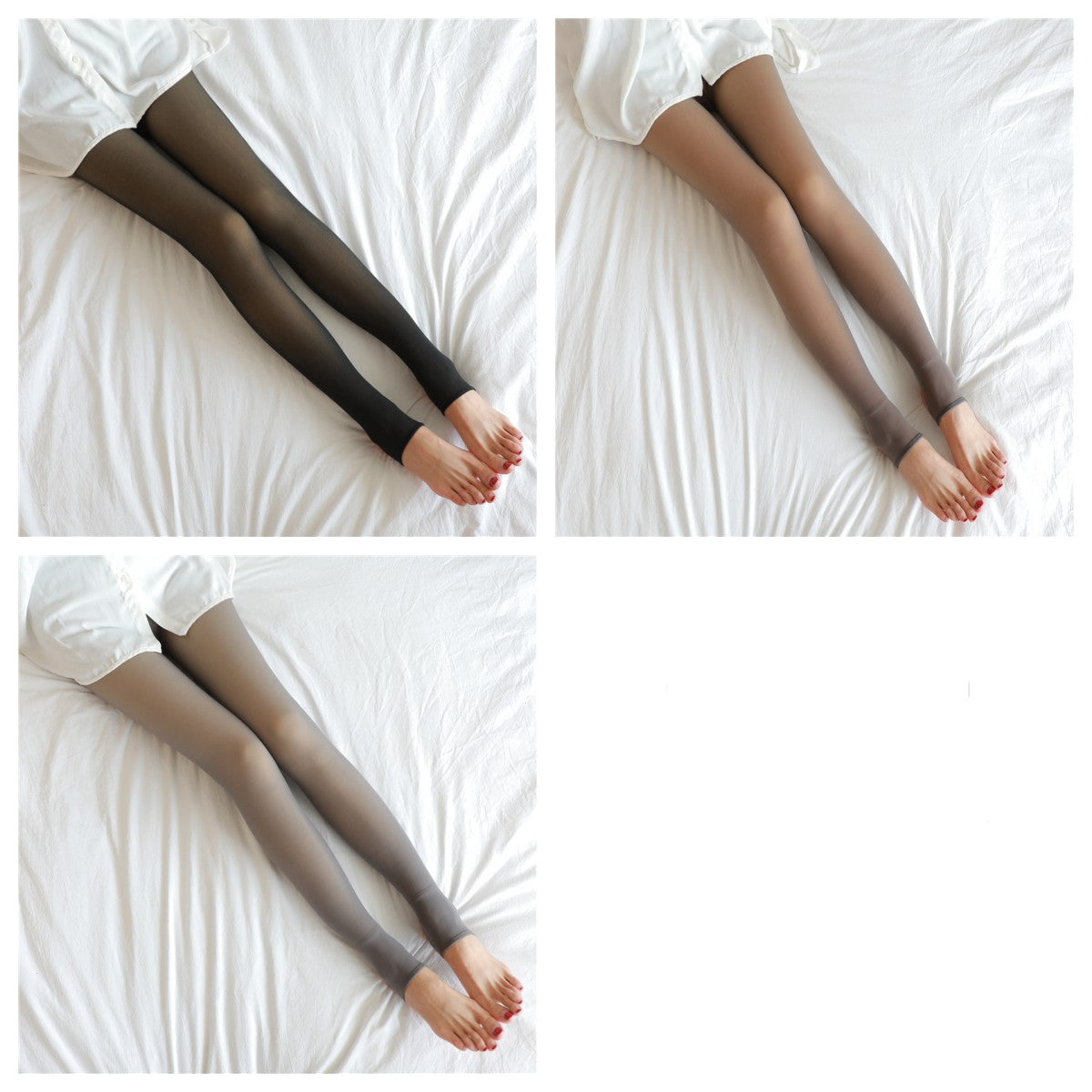 Women's Fleece Lined Translucent Tights For Autumn And Winter