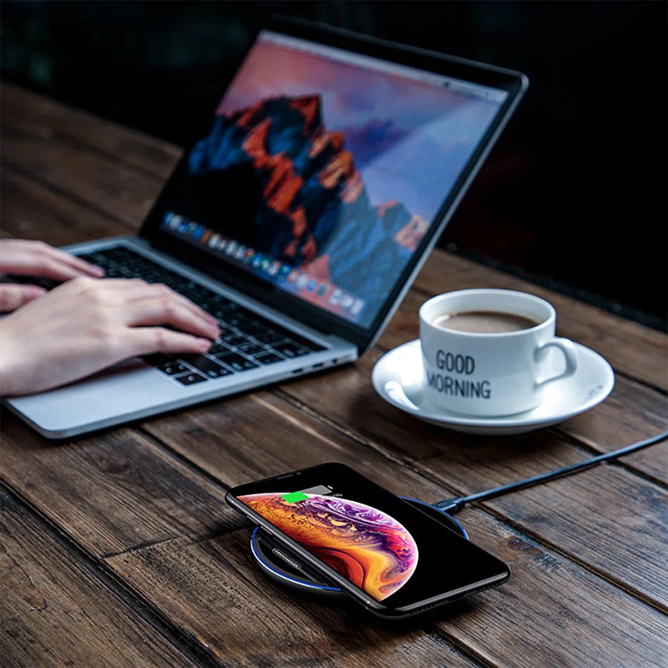 Slim Wireless Charging Pad with Fast Charge and Copper Coil
