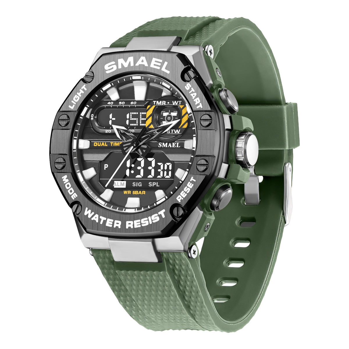 Men's Digital Alloy Electronic Watch with Sporty Style and Clear Display