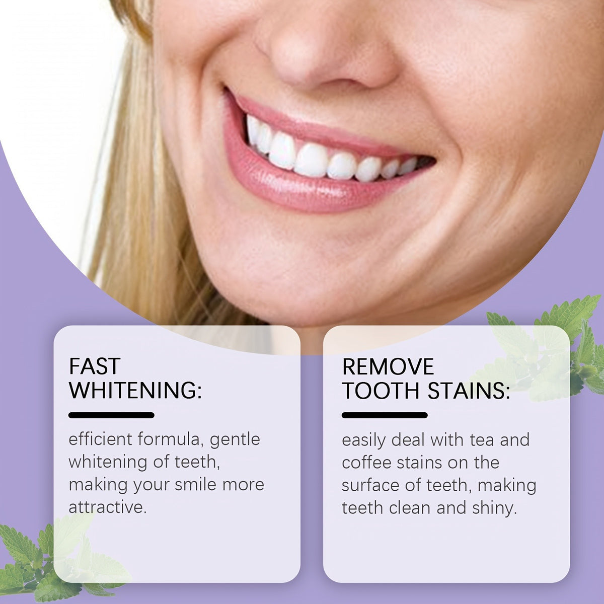 Purple Teeth Whitening Strips, Dry Application, 7 Pairs per Box