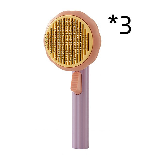 Self-Cleaning Steel Wire Cat Brush for Grooming, Hand-Held Comb