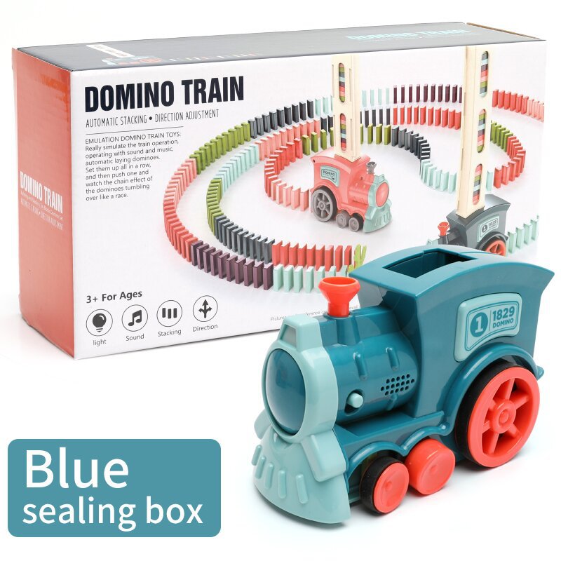 Electric Domino Train Toy With Automatic Release Building Blocks
