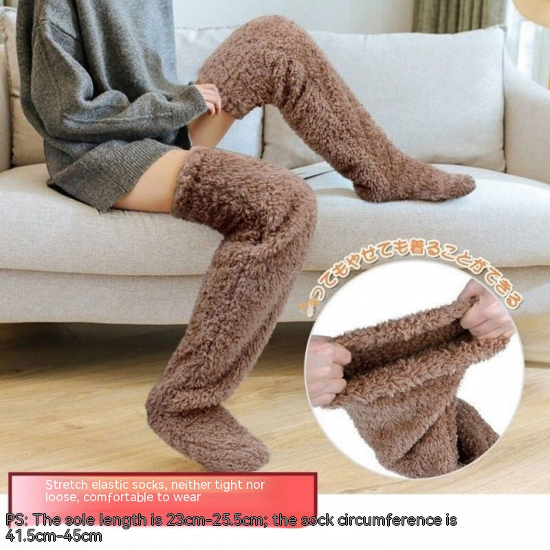 Over Knee Fuzzy Long Socks For Winter Home And Sleeping