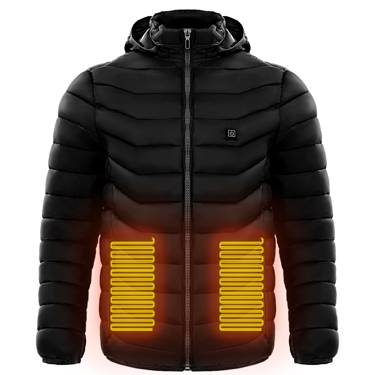 Men's Heated Puffer Jacket With 9 Heat Zones And Hood