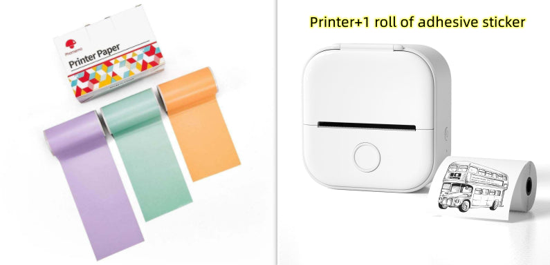 Portable Mini Bluetooth Thermal Label Printer, Inkless Printing