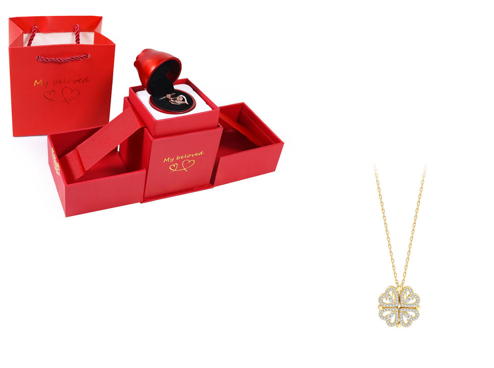 Detachable Four-Leaf Clover Necklace for Women, Multi-Wear Style