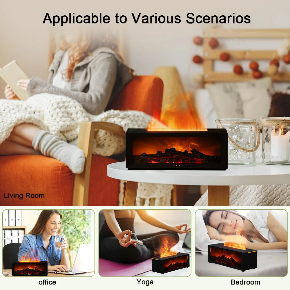 Flame Aroma Diffuser With Colourful LED, Large Fog Volume