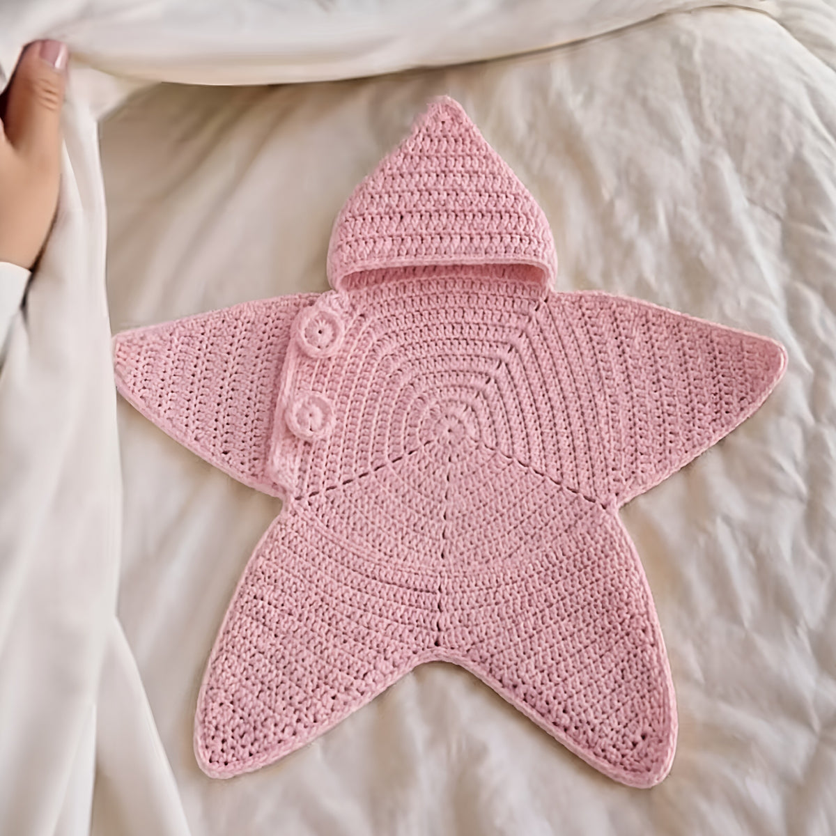 Crocheted Star Baby Sleeping Bag Bodysuit For Newborns