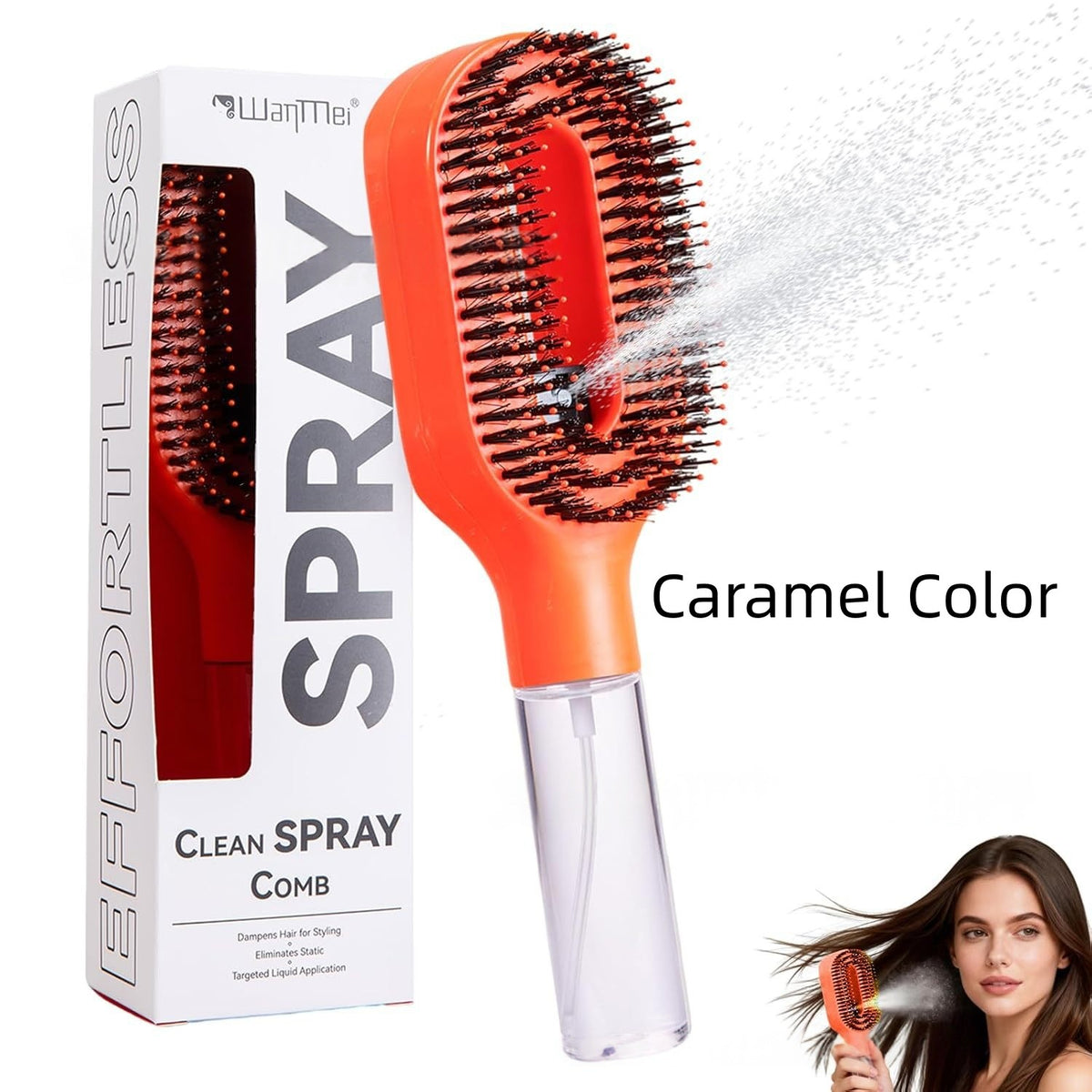 2-in-1 Detangling Hairbrush with Mist Spray Bottle