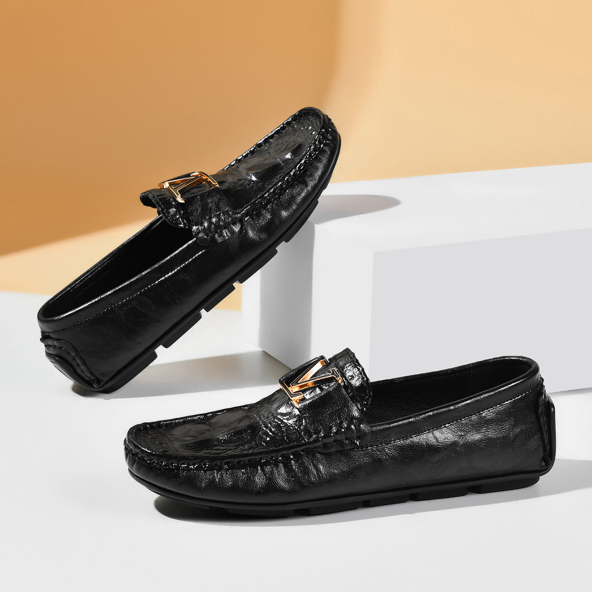 British-Style Men's Casual Genuine Leather Shoes