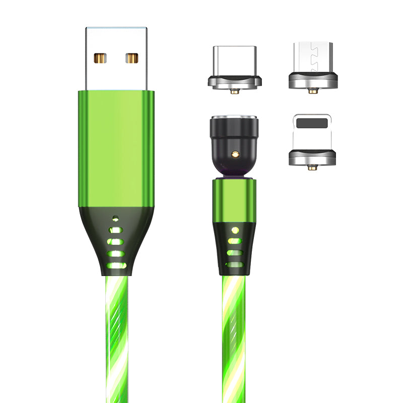 540 Degree Rotating LED Magnetic Charging Cable, 3A Fast Charge