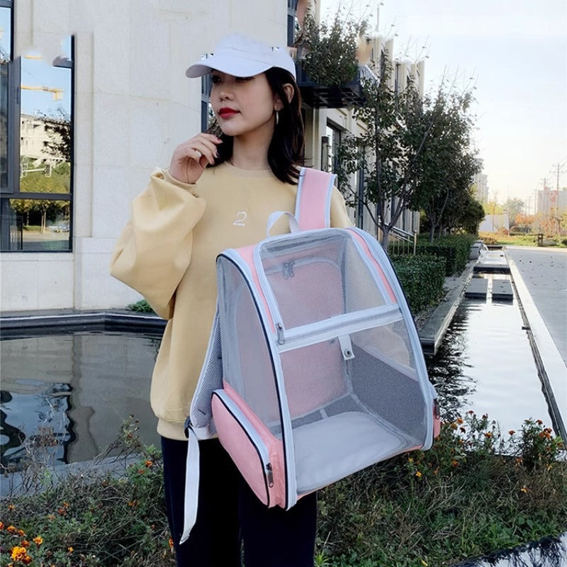Small Pet Backpack Cat Carrier Travel Bag in Oxford Cloth