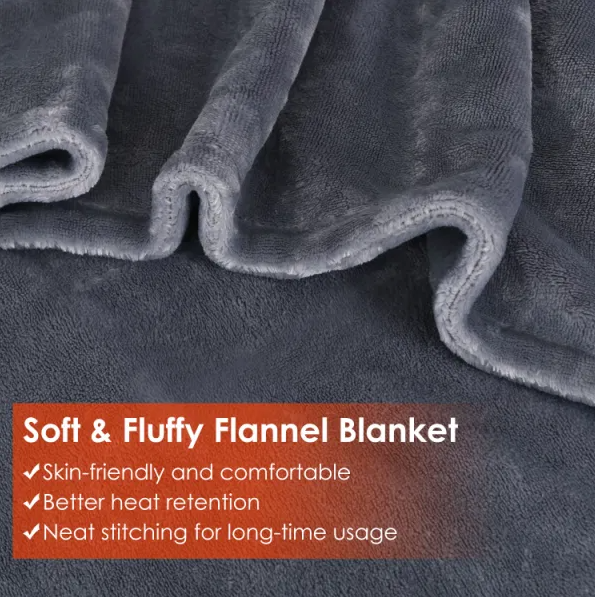 USB Heated Poncho Blanket With Zipper, Electric Wrap