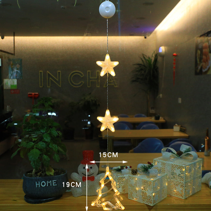3 Piece LED Christmas Window Hanging Lights with Suction Cup