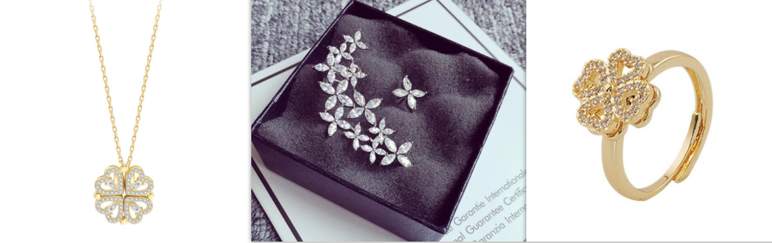 Detachable Four-Leaf Clover Necklace for Women, Multi-Wear Style