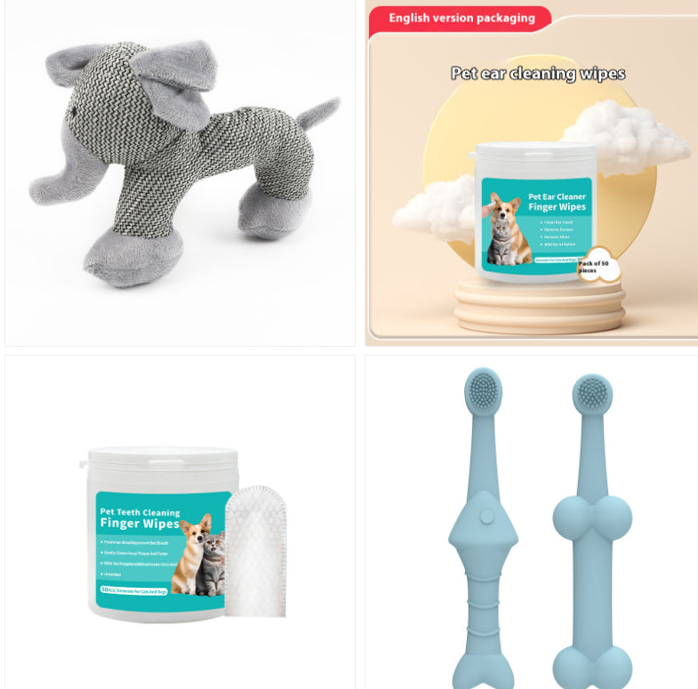 Disposable Pet Wipes for Teeth and Ears, Finger Cot Cleaning Pads