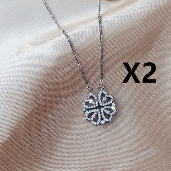 Detachable Four-Leaf Clover Necklace for Women, Multi-Wear Style