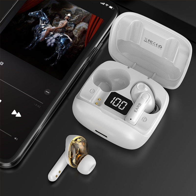 Mini Transparent Wireless Earbuds With LED Power Display