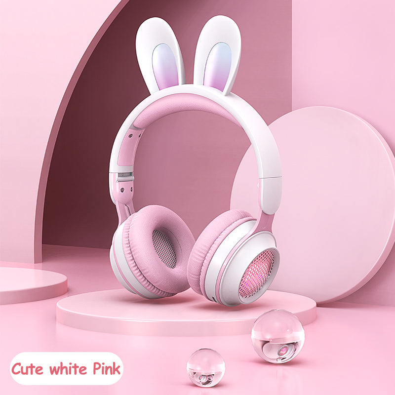 Rabbit Ear Wireless Headphones, Glowing Bluetooth with Built-In Mic
