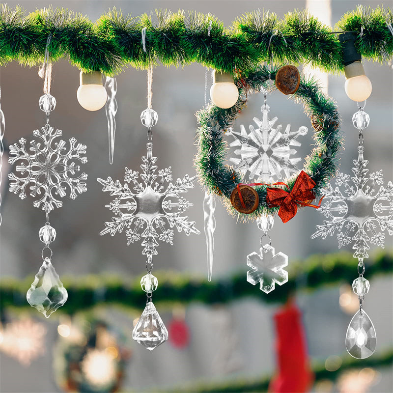 10 Piece Acrylic Ice Strip Christmas Tree Hanging Pendants