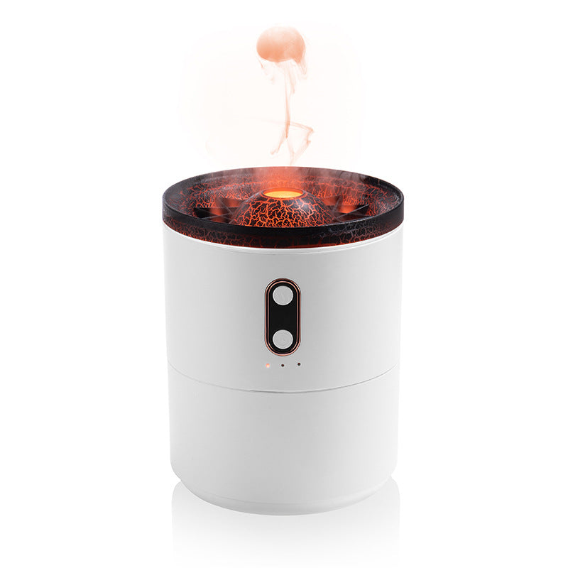 Volcanic Flame Aroma Diffuser With Jellyfish Air Humidifier Light