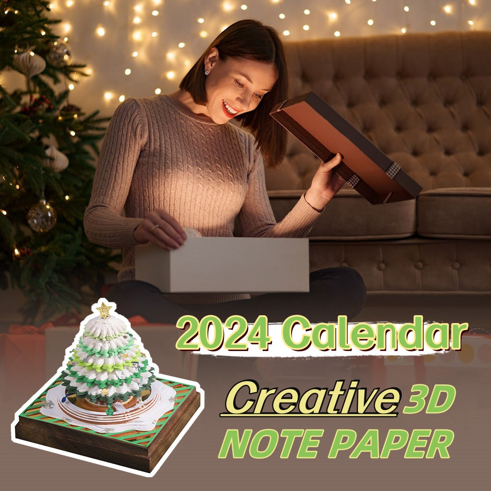 Christmas Tree 3D Paper Carving Notebook Memo Pad Decor